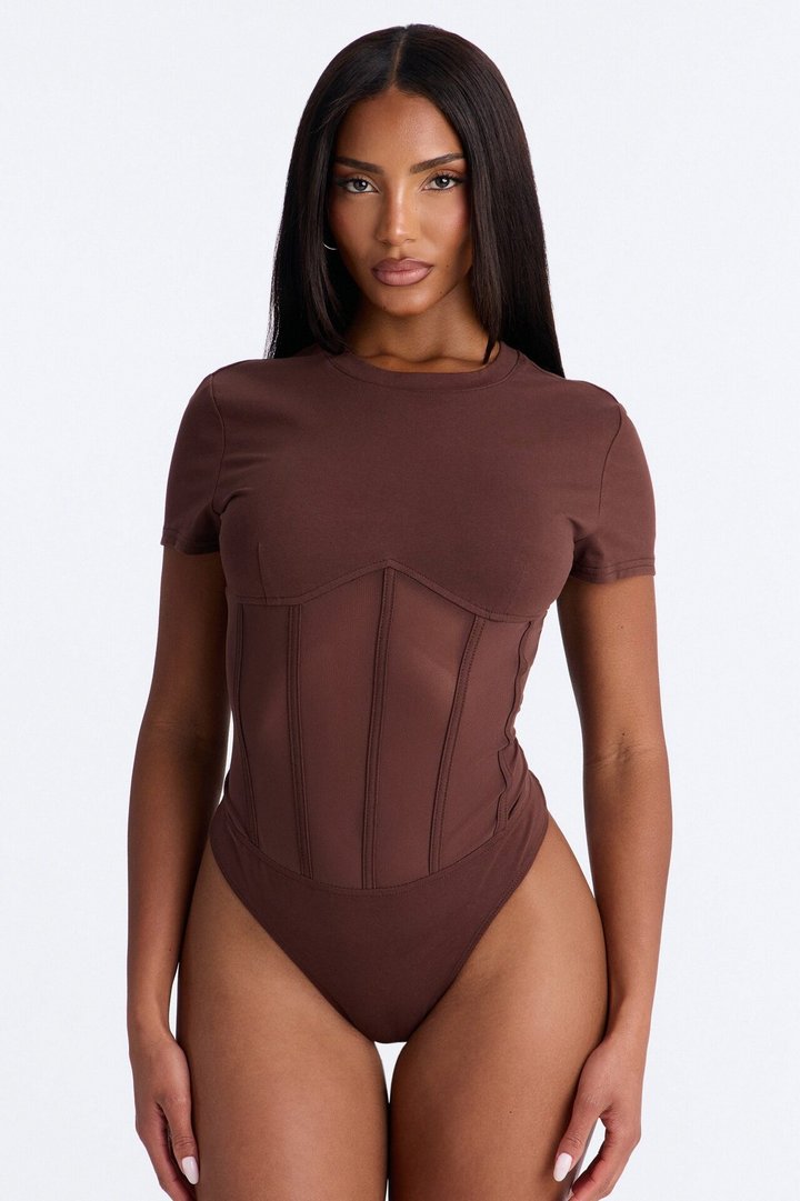 Keep That Energy Bodysuit - Brown