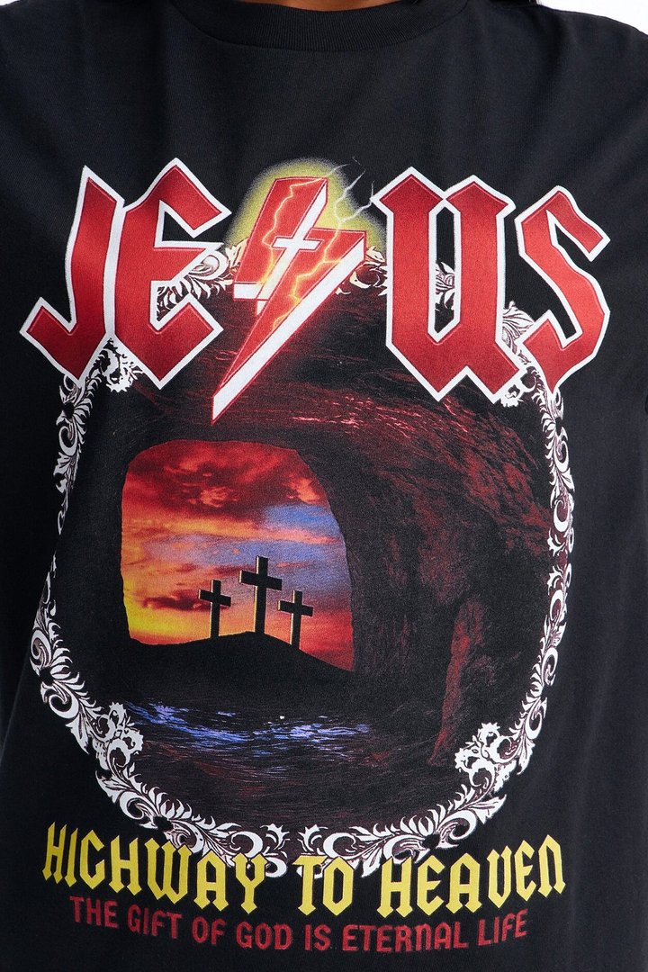 Highway To Heaven Oversized Tee - Black