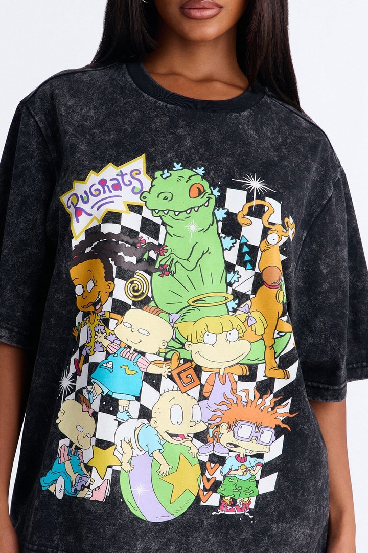 Rugrats Washed Boxy Tee - Black Wash