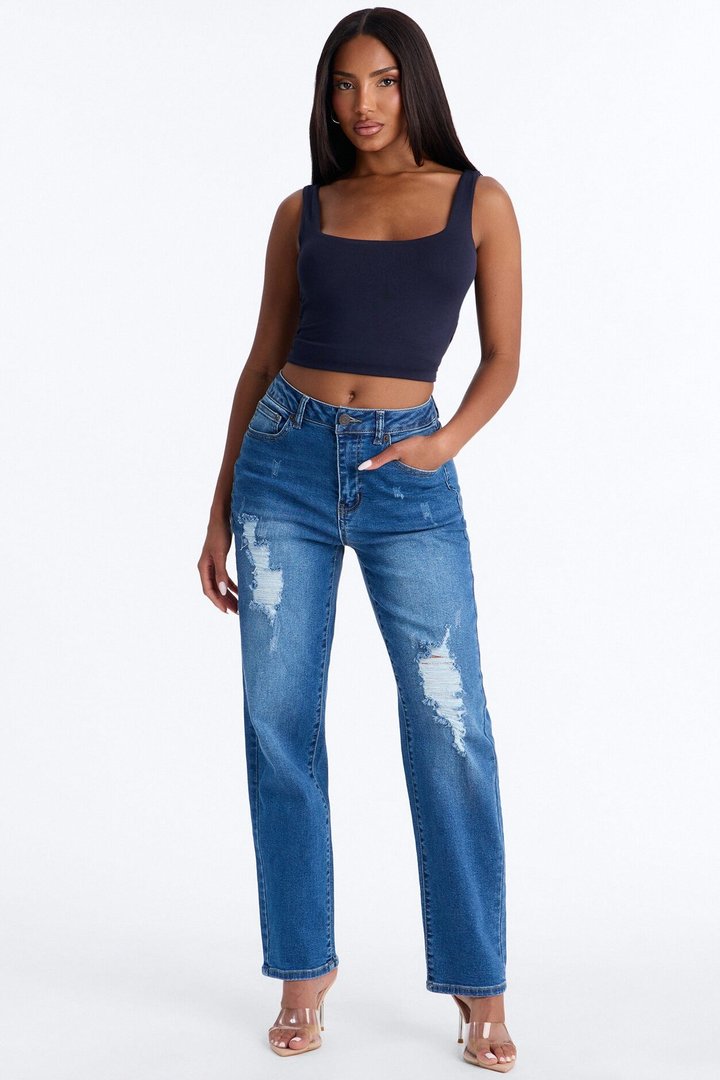 Zinnia Double Lined Tank Top - Navy