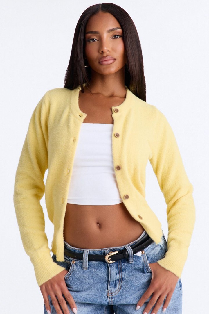 Cozy Feels Cardigan - Butter Yellow