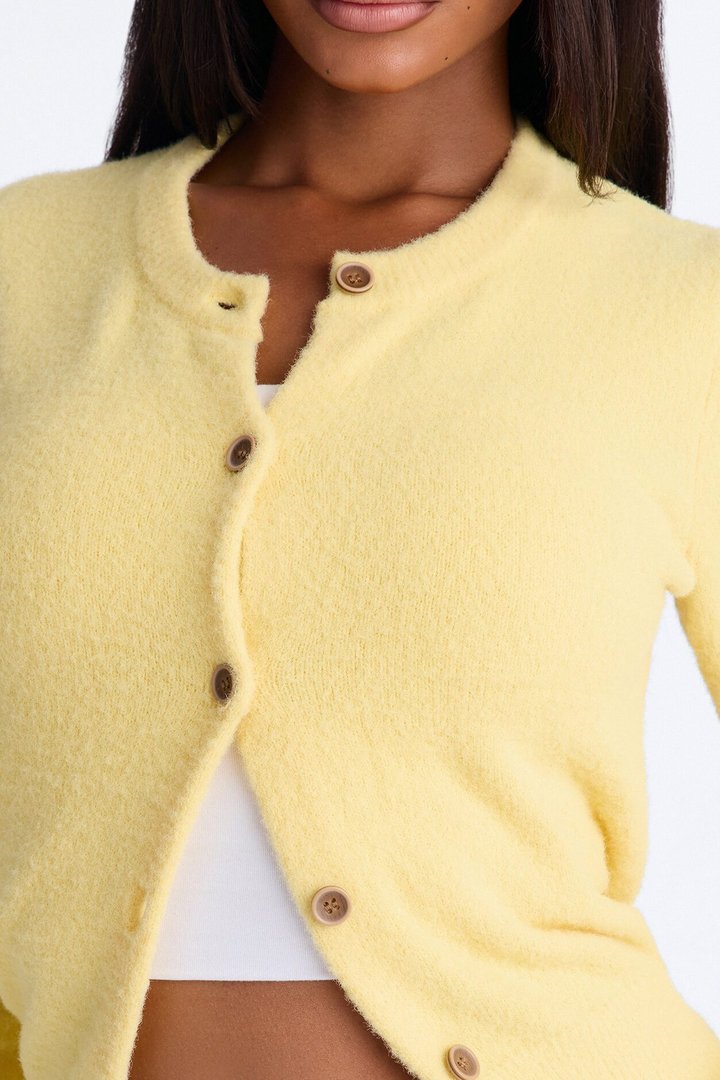 Cozy Feels Cardigan - Butter Yellow