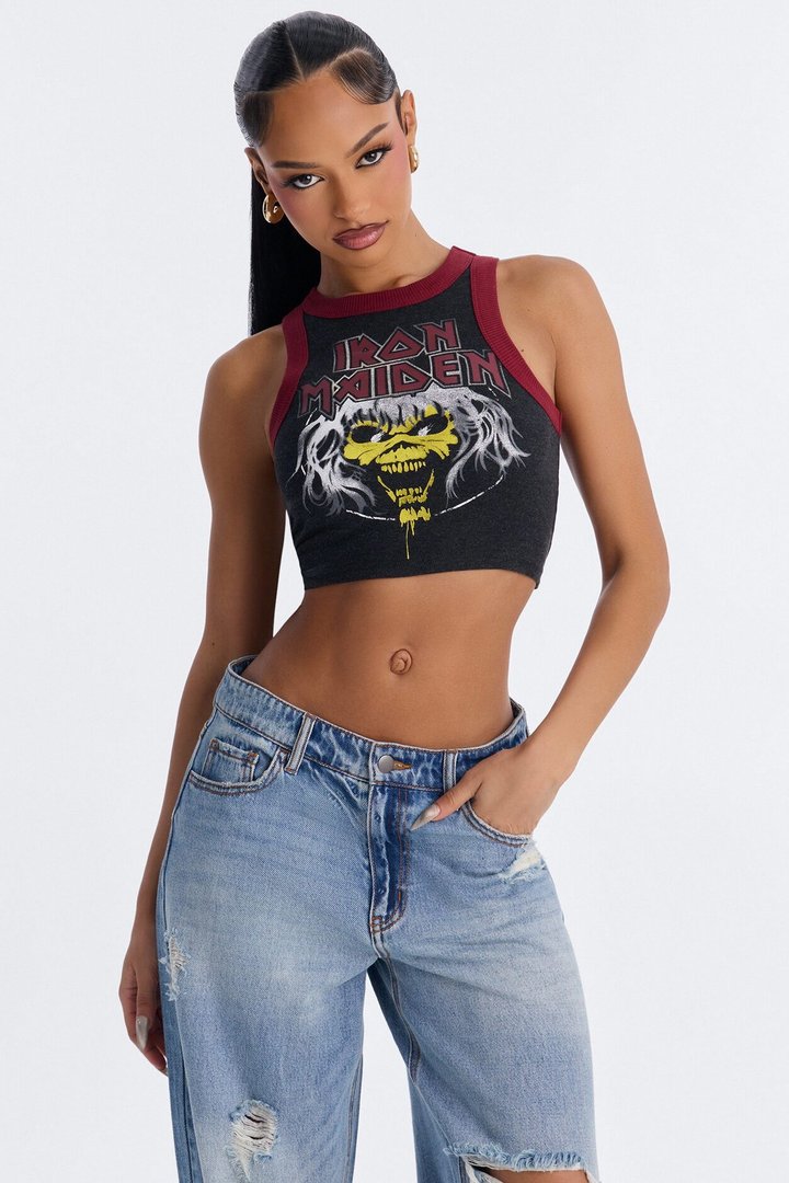 Iron Maiden Skull Head Tank - Black