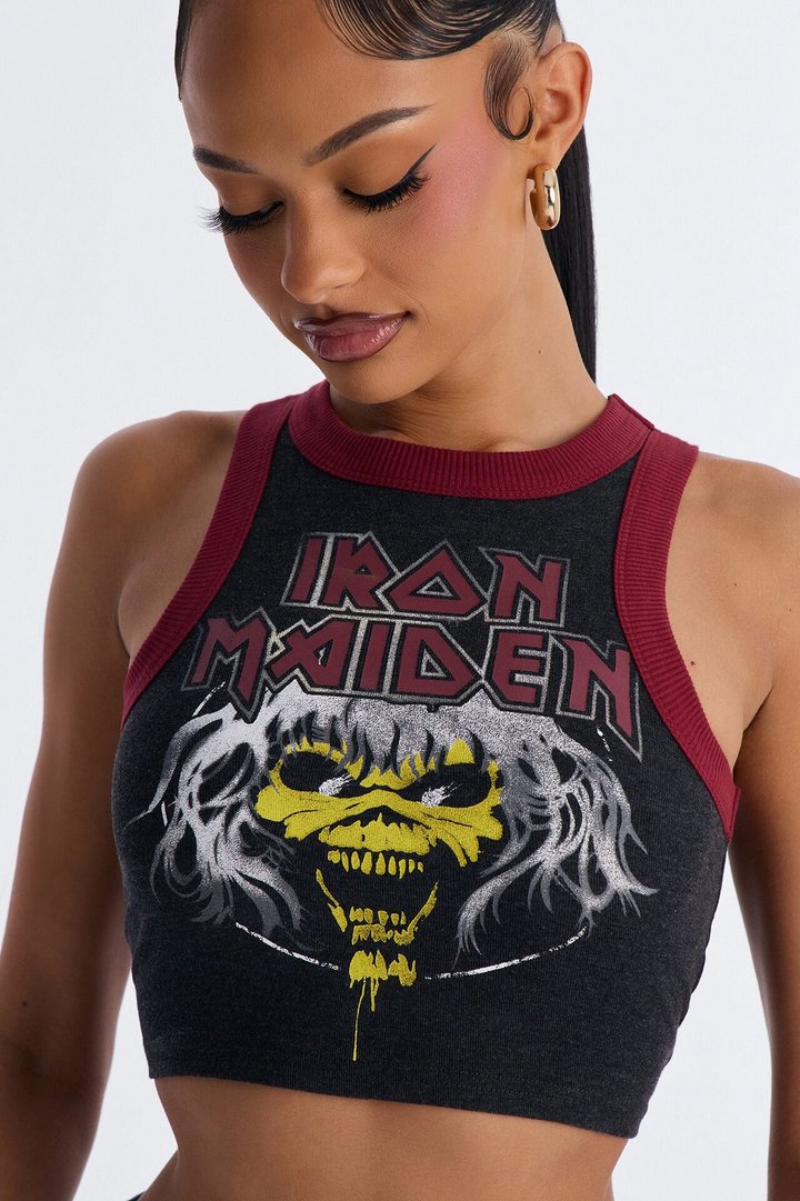 Iron Maiden Skull Head Tank - Black