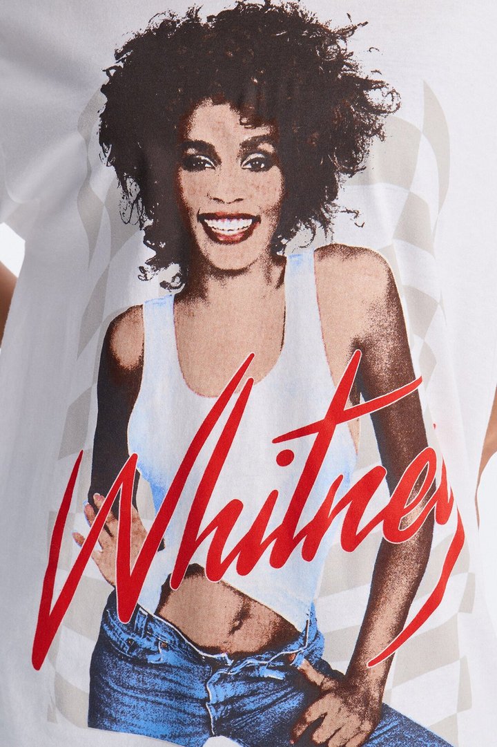 Whitney Houston Icon Status Oversized Tee - White