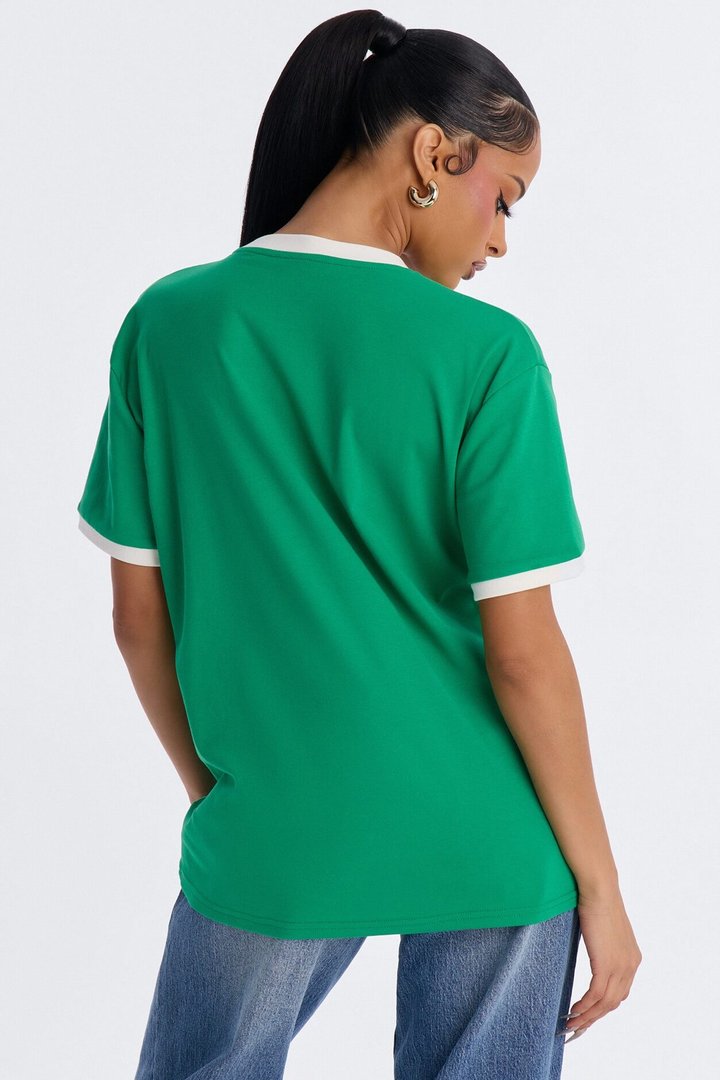 Jamaica Oversized Ringer Tee - Green