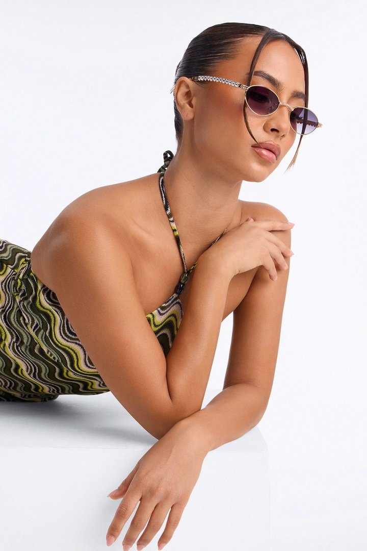 Shake It Girl Sunglasses - Gold/Purple