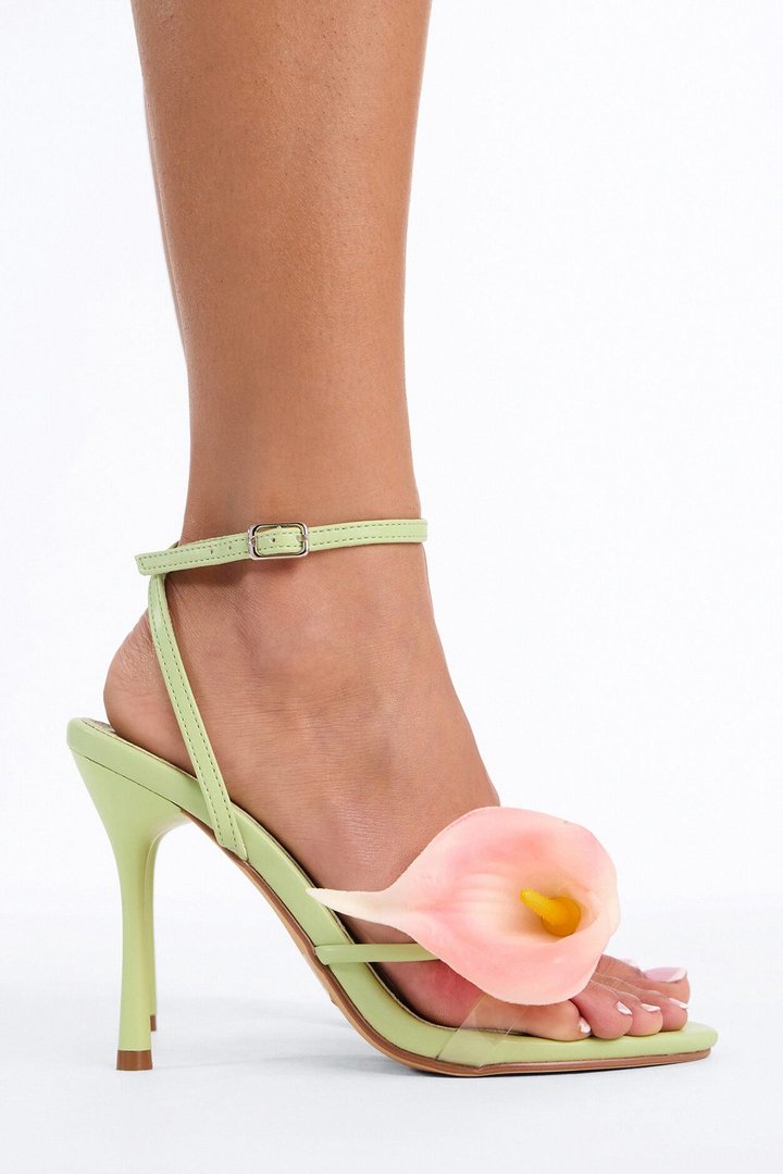 Warm Waters Flower Heels - Green