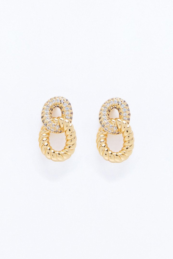 Cubic Zirconia We're Unbreakable Stud Earrings - Gold