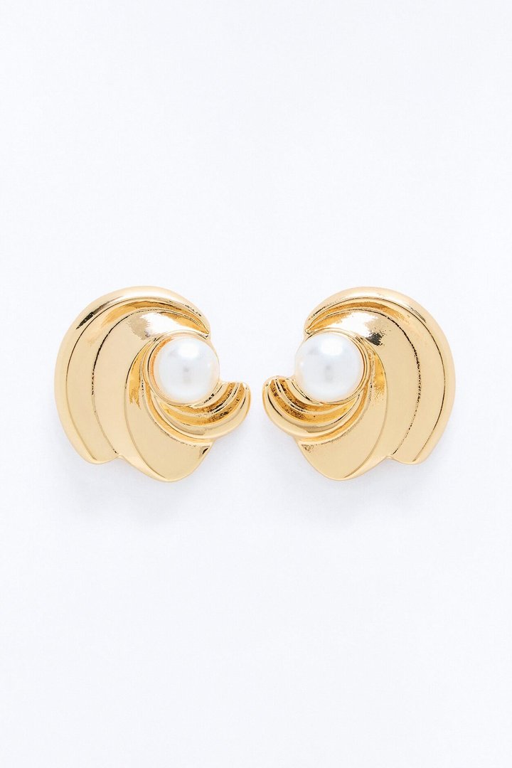 Caught Within Stud Earrings - Gold
