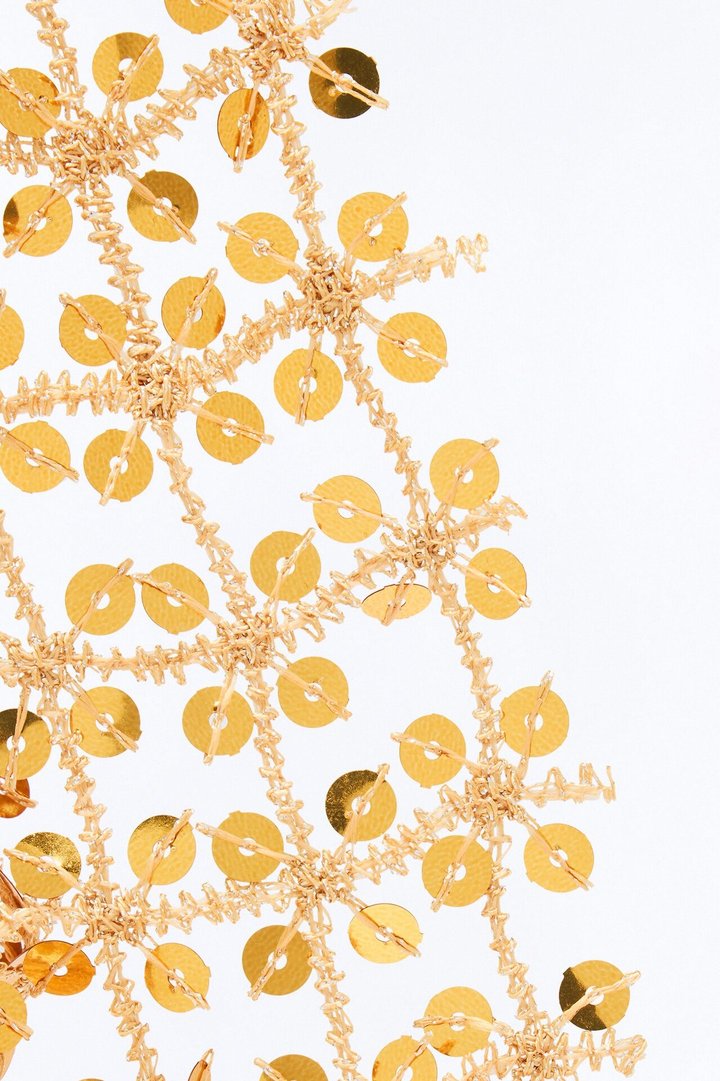 Flashing Lights Skinny Sequin Scarf - Gold