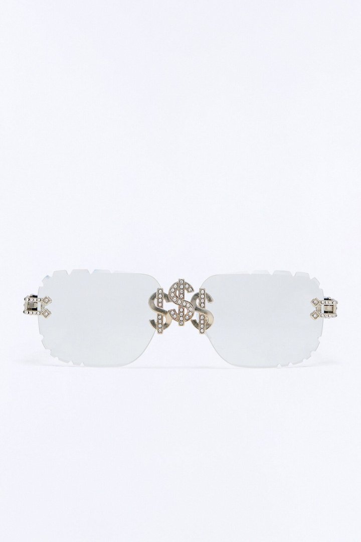 Money Honey Sunglasses - Clear/Black