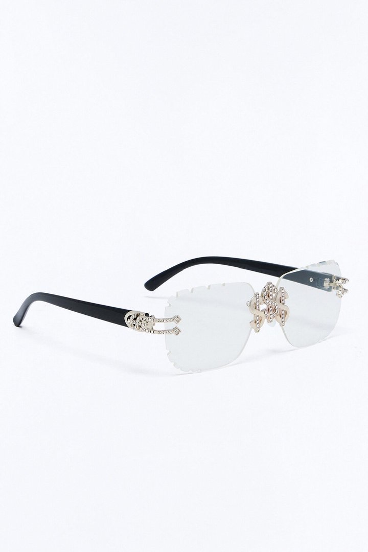 Money Honey Sunglasses - Clear/Black