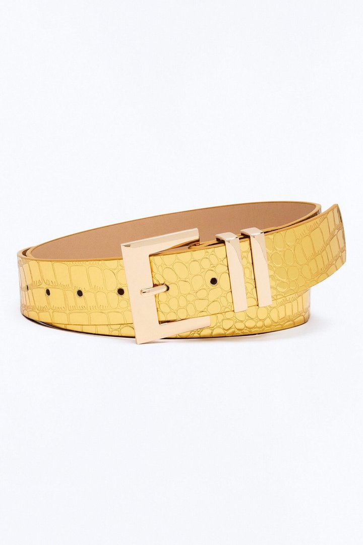 Too Far Gone Leather Belt - Gold