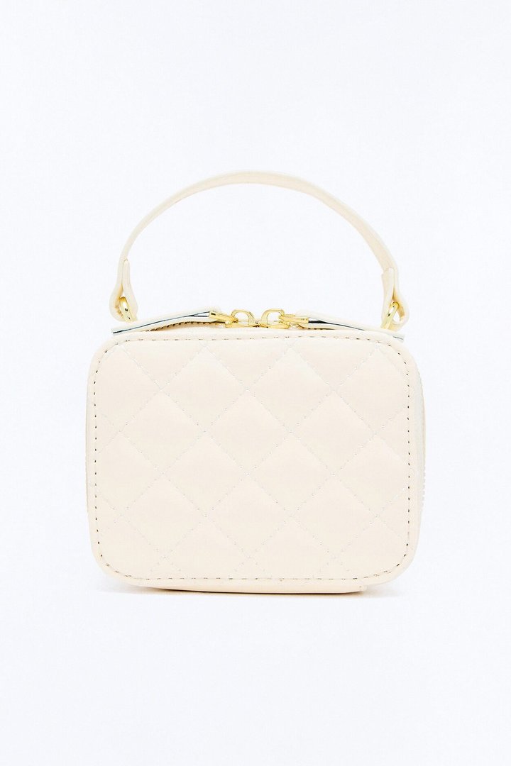 On The Go Mini Faux Leather Crossbody Handbag - Ivory