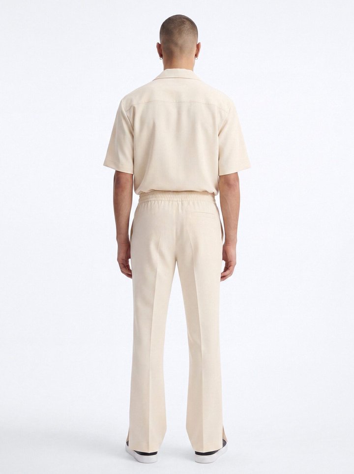 Modern Essential Slim Flare Slit Trouser - Beige