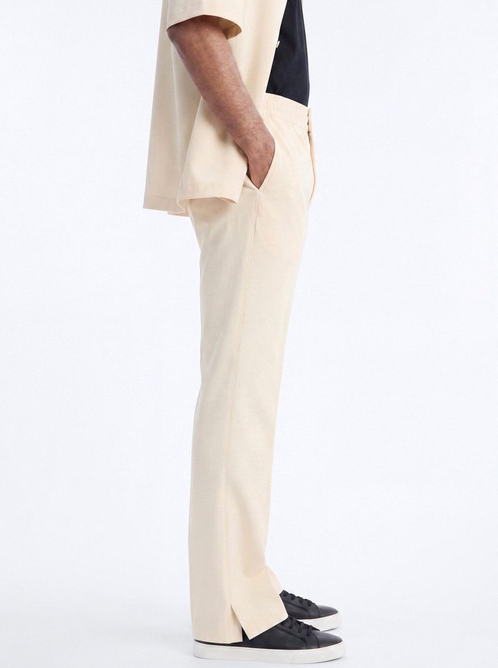Modern Essential Slim Flare Slit Trouser - Beige