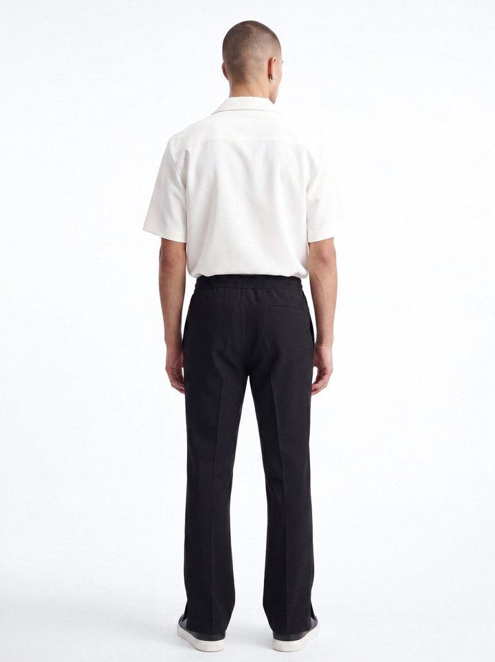 Modern Essential Slim Flare Slit Trouser - Black