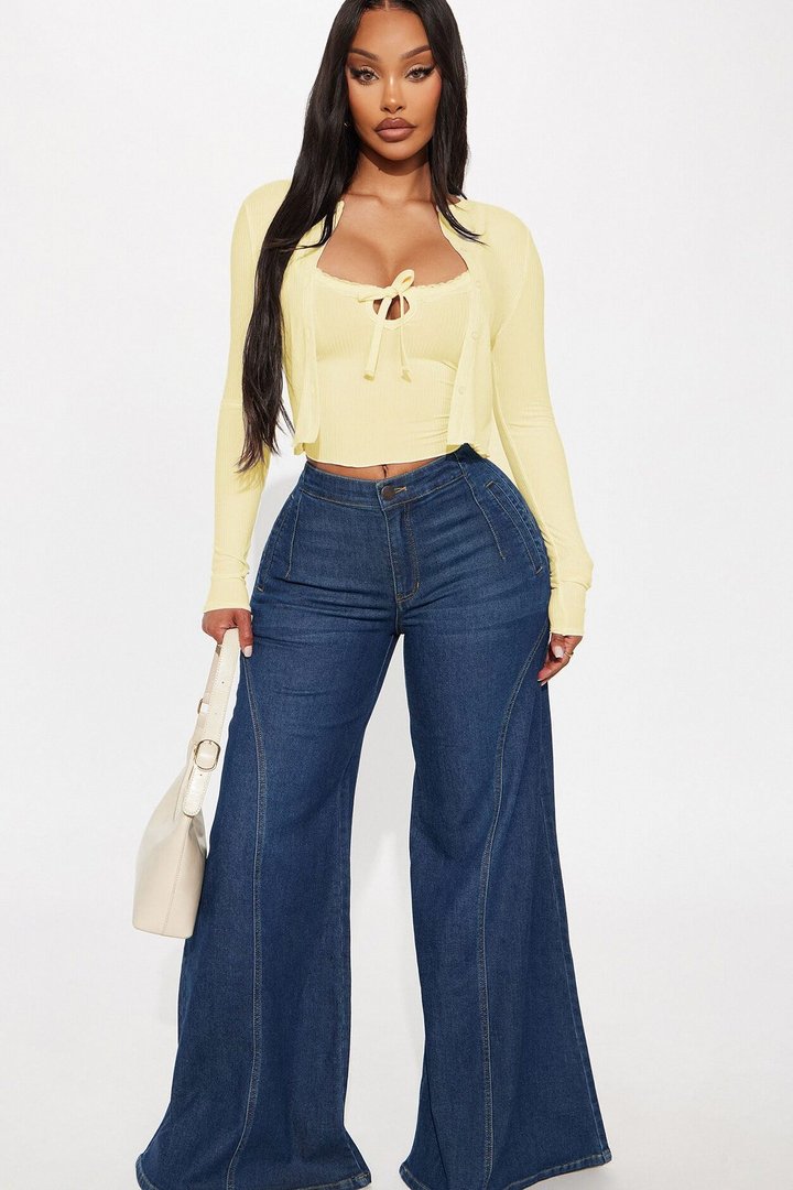 Gracie 2PC Cardigan And Tank Top - Butter Yellow