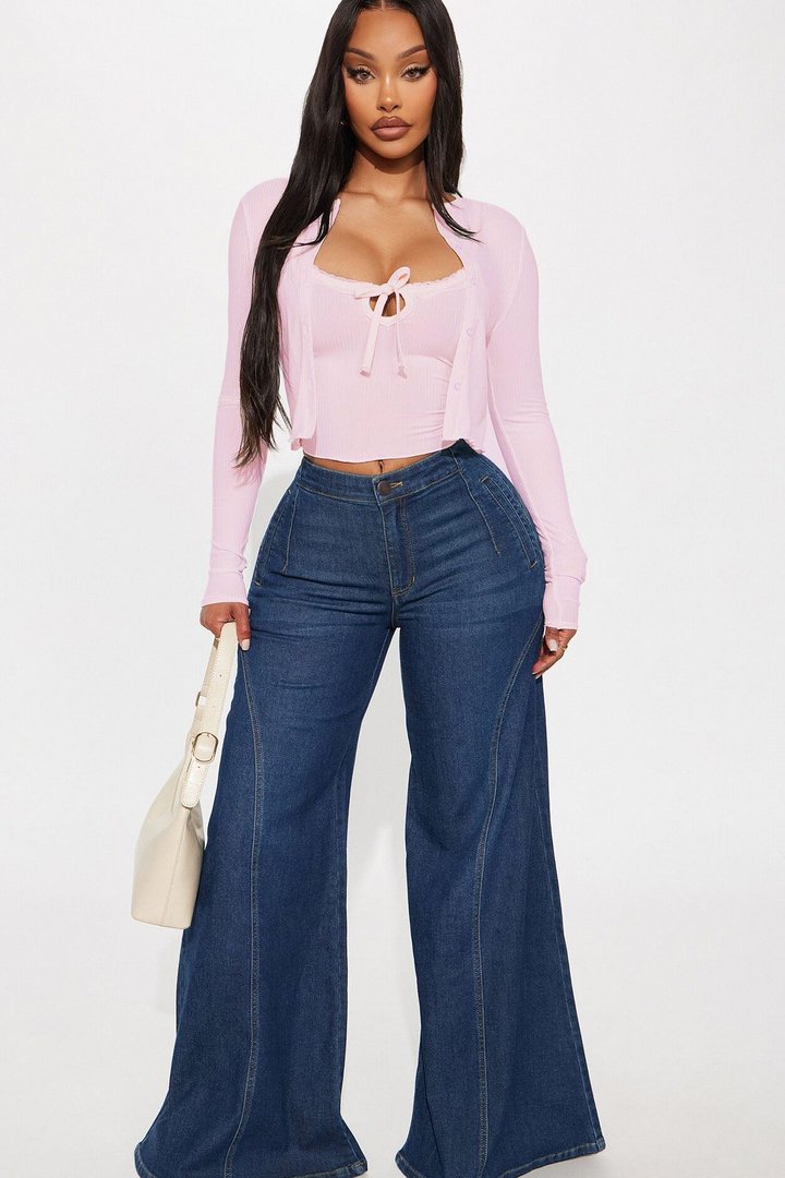 Gracie 2PC Cardigan And Tank Top - Pink
