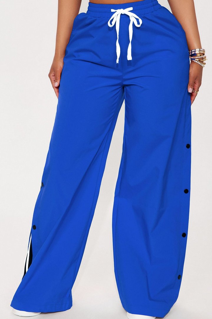 Jennie Snap Button Track Pant - Blue