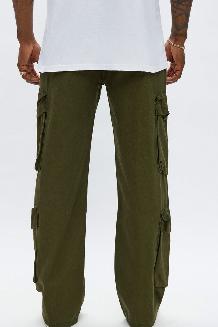 Baggy Don't Play Me Cargo Pants - Olive