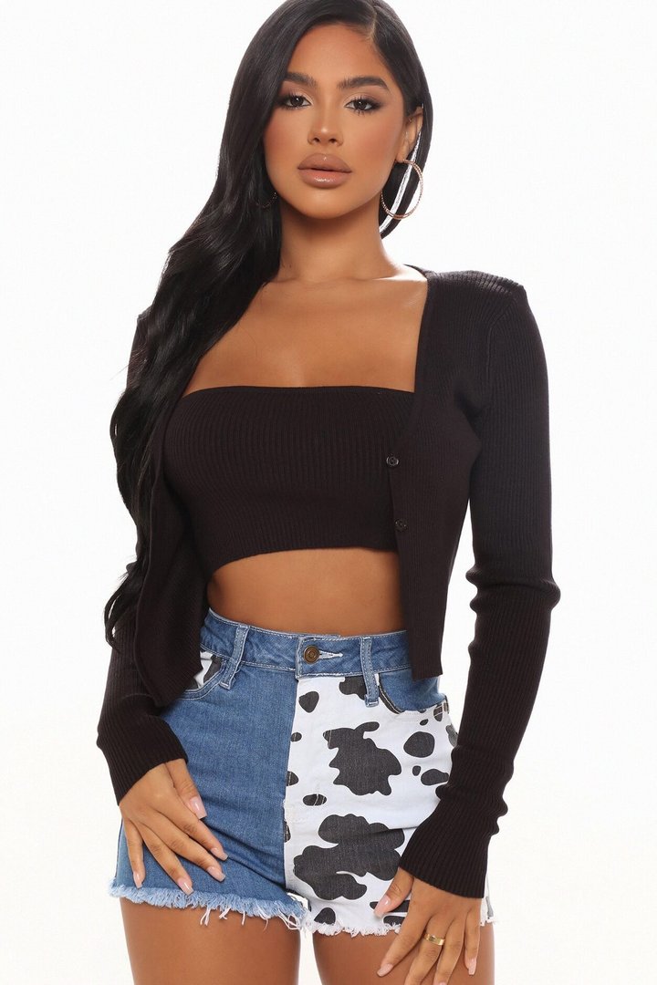 Early Sunsets Sweater Set - Black