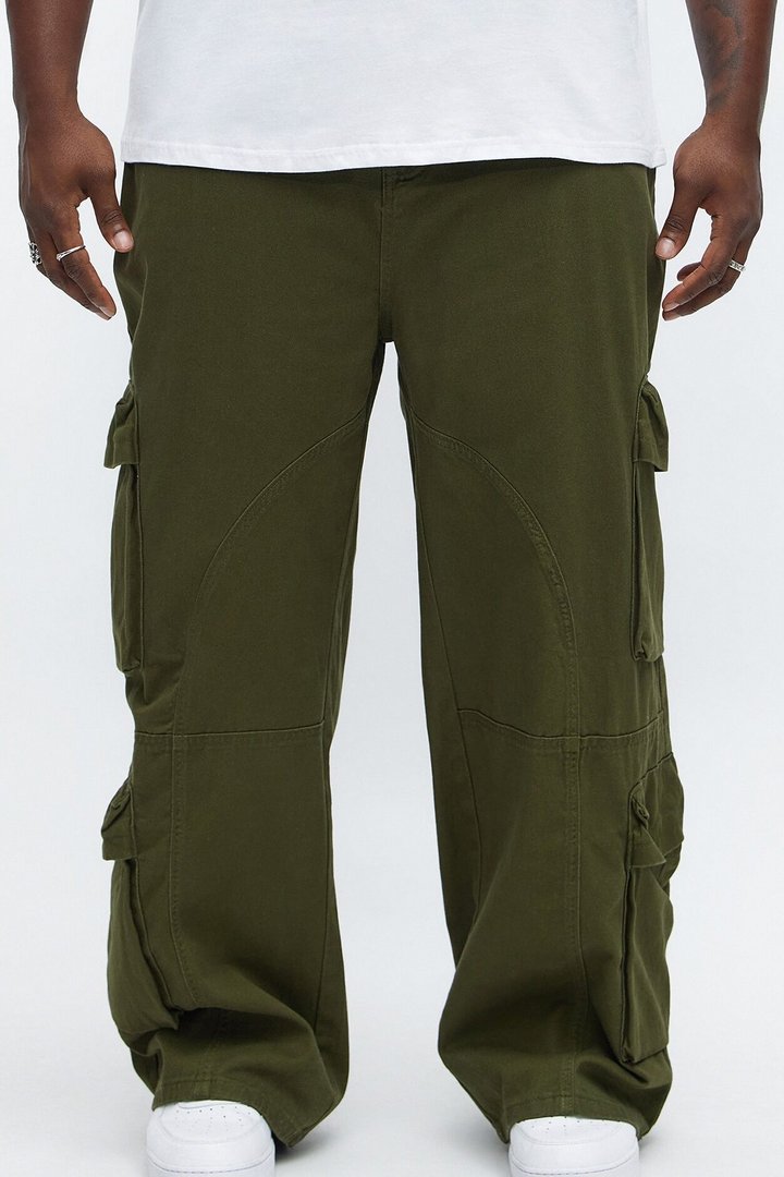 Baggy Don't Play Me Cargo Pants - Olive
