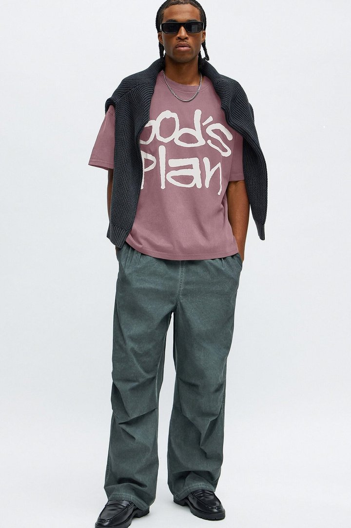 God's Plan Oversized Short Sleeve Tee - Mauve