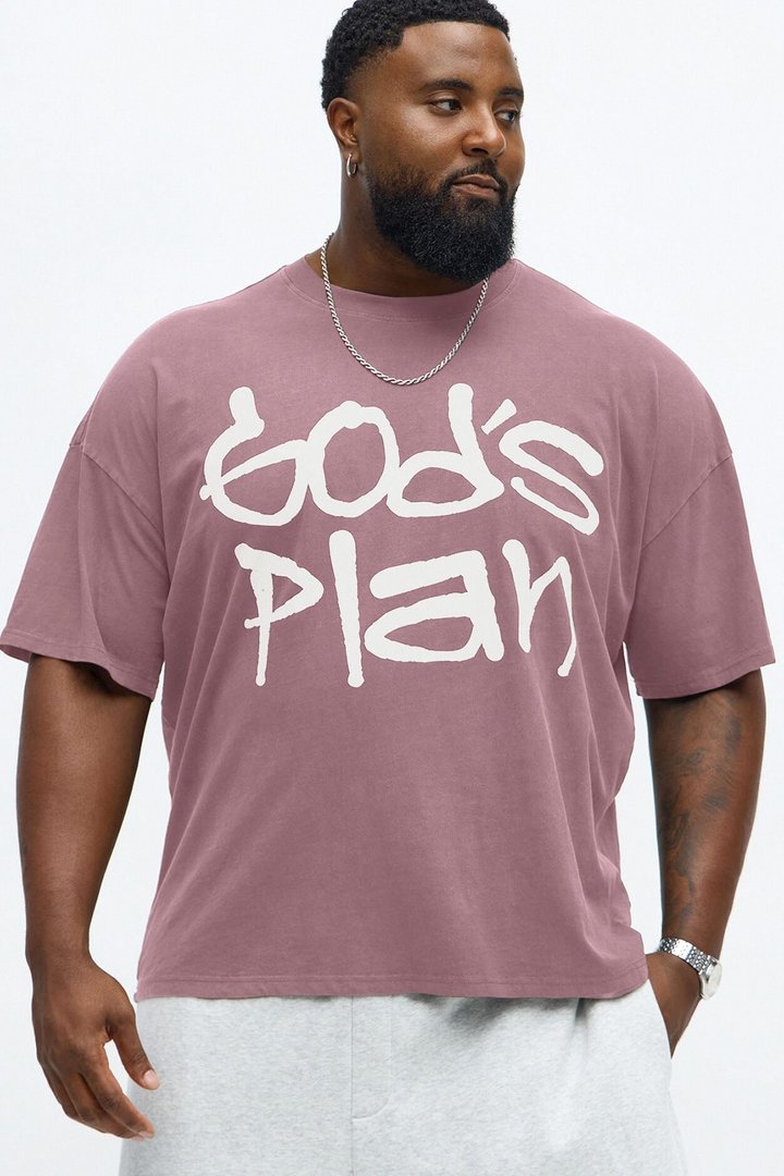 God's Plan Oversized Short Sleeve Tee - Mauve