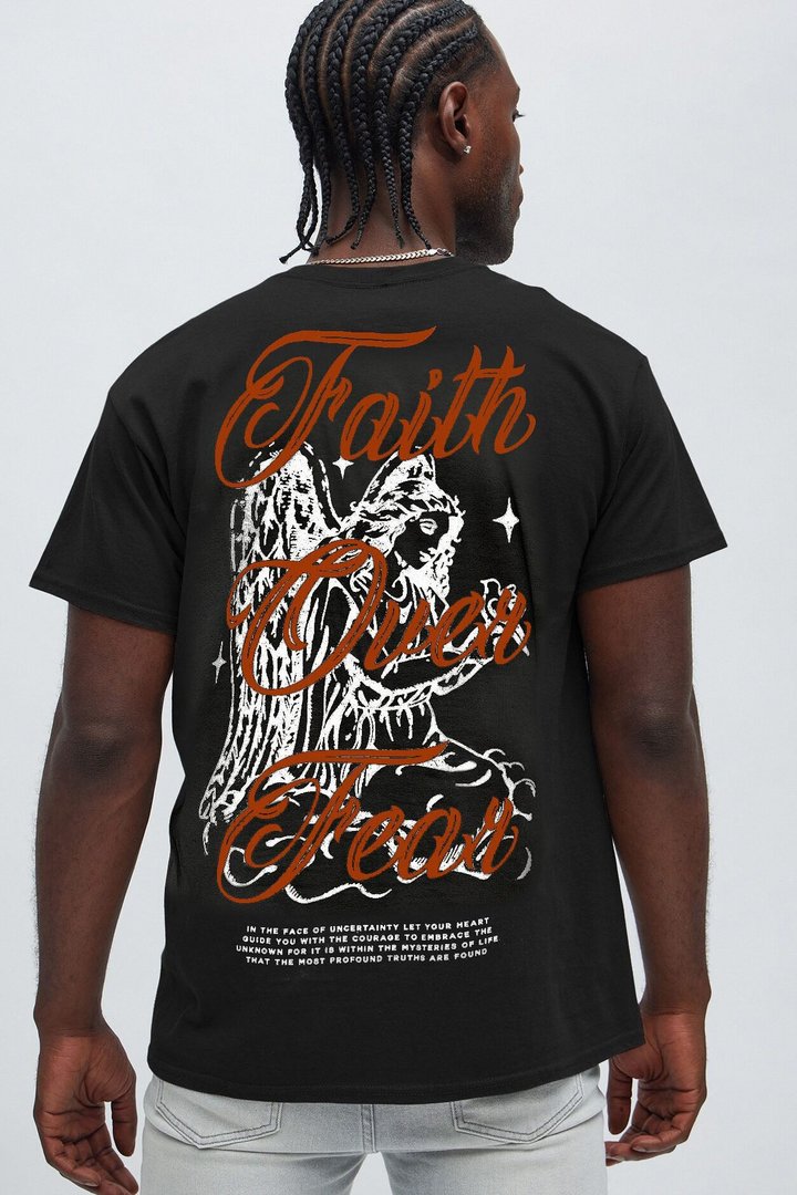 Faith Over Fear Short Sleeve Tee - Black