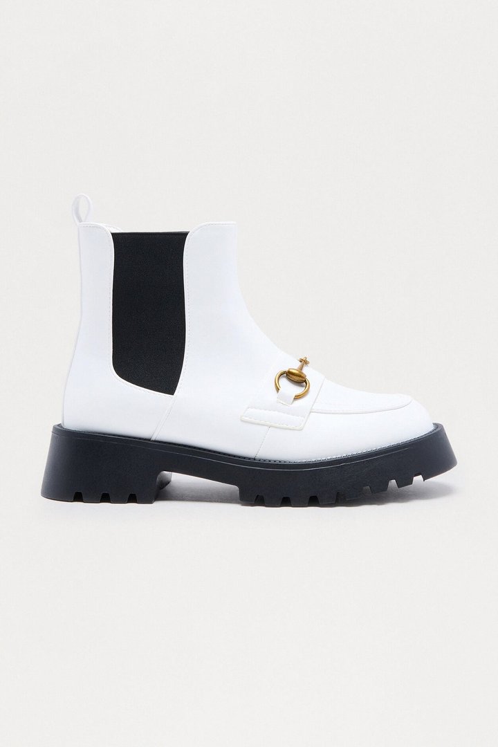 Gavin Hardware Booties - White