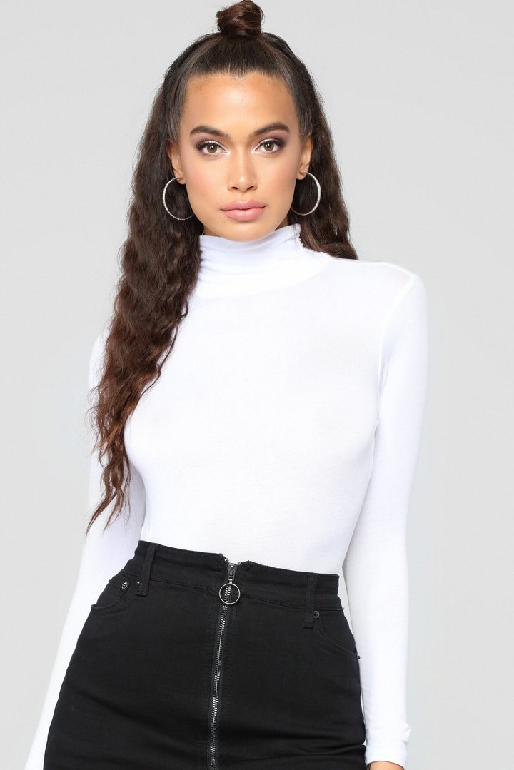 No More Rules Mock Neck Top - White