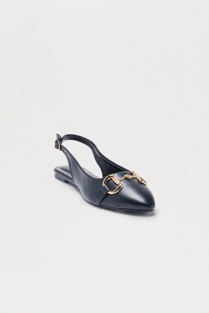 Yale Hardware Slingback Flats - Black