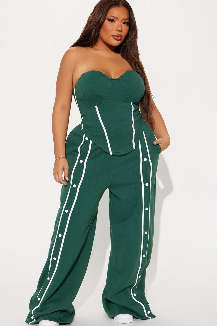 Sara Fleece Track Pant Set - Hunter