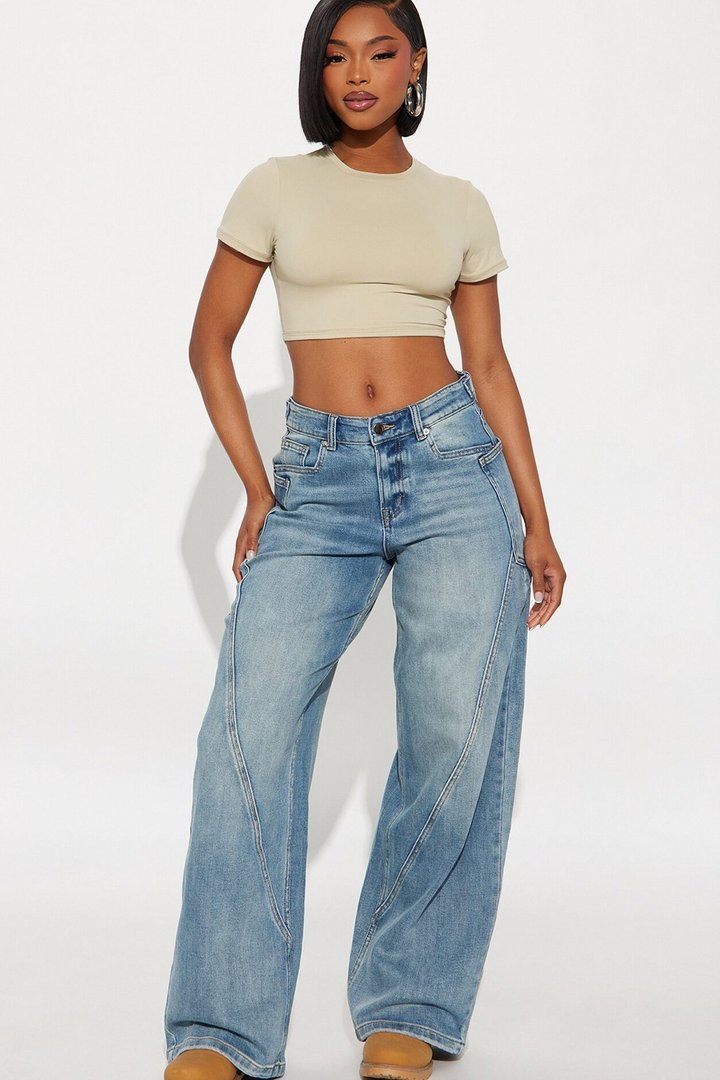 Taking Space Baggy Jeans - Light Wash