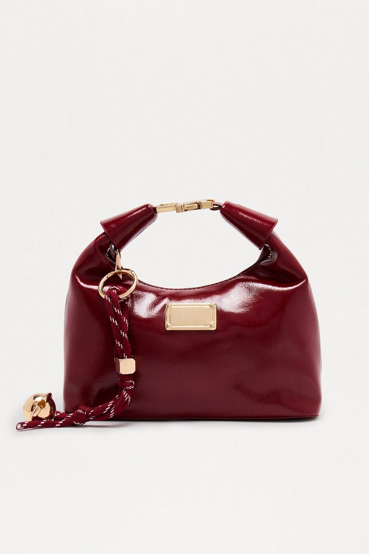 Can't Take It Back Faux Leather Satchel Bag - Burgundy