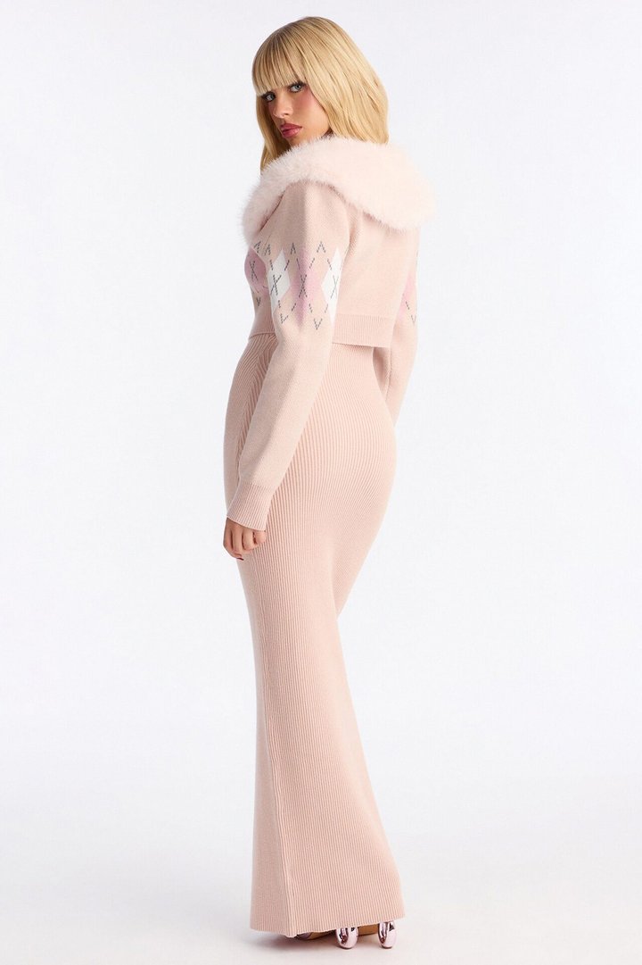Aspen Sweater Maxi Dress Set - Pink