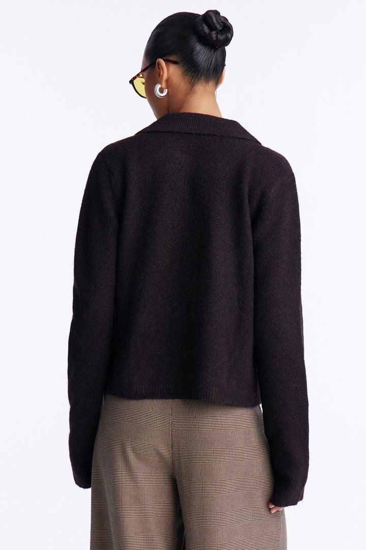 Chic And Confident Cardigan Sweater - Chocolate