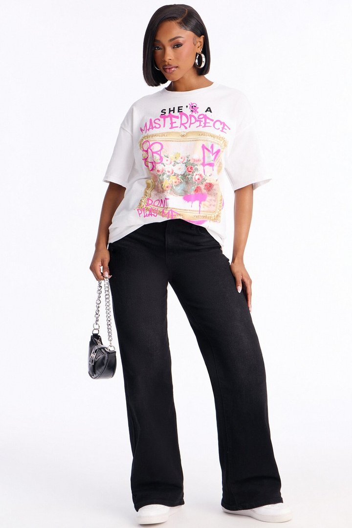She's A Masterpiece Oversize Tee - White