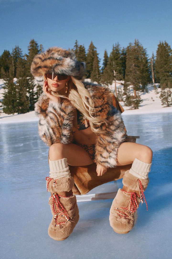 Run Wild Faux Fur Cowboy Hat - Brown/combo