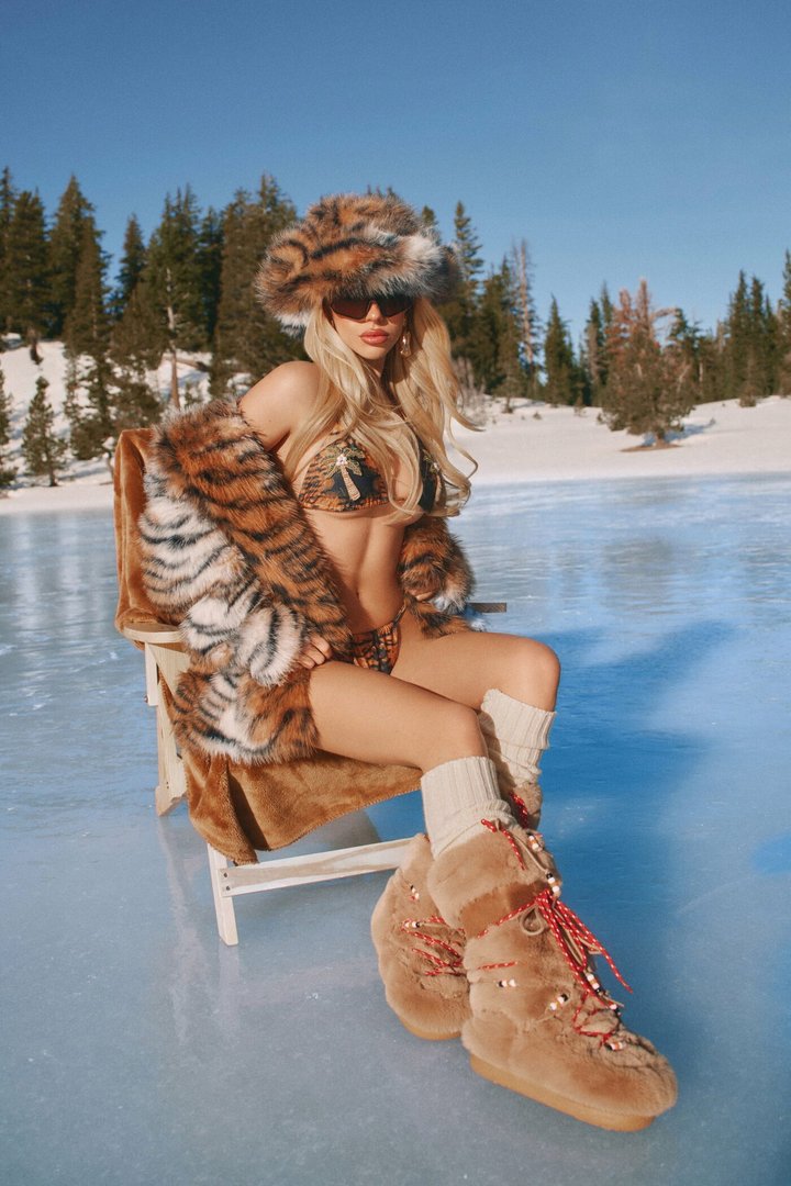 Run Wild Faux Fur Jacket - Brown/combo