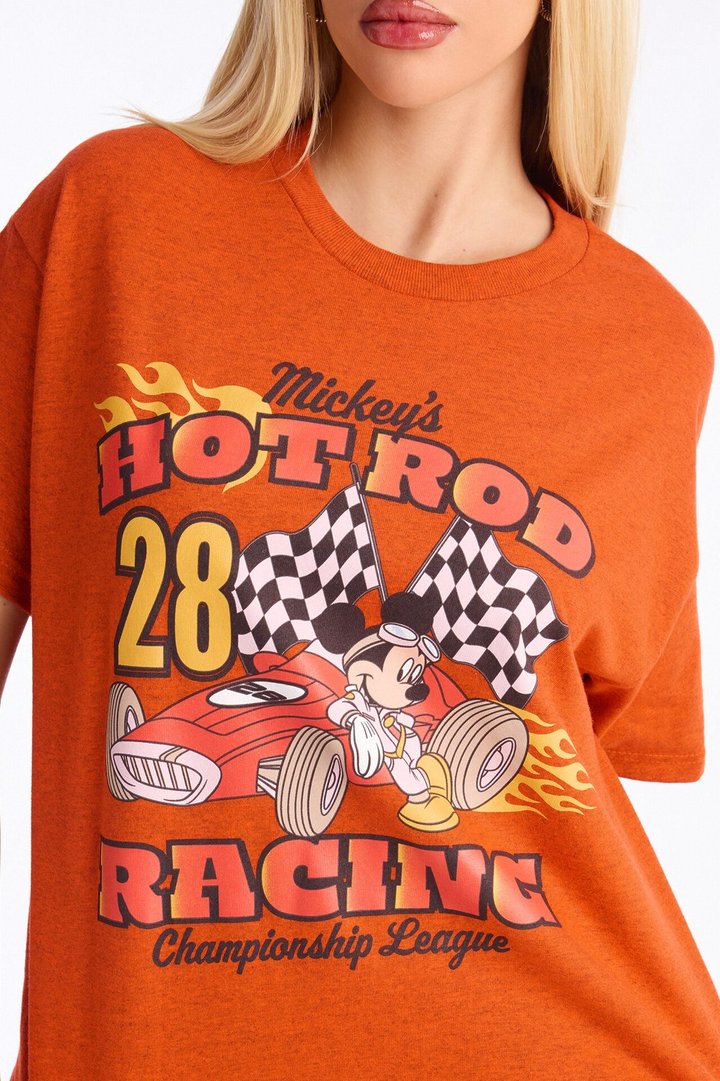 Mickey Racing Hot Rod Tee - Orange