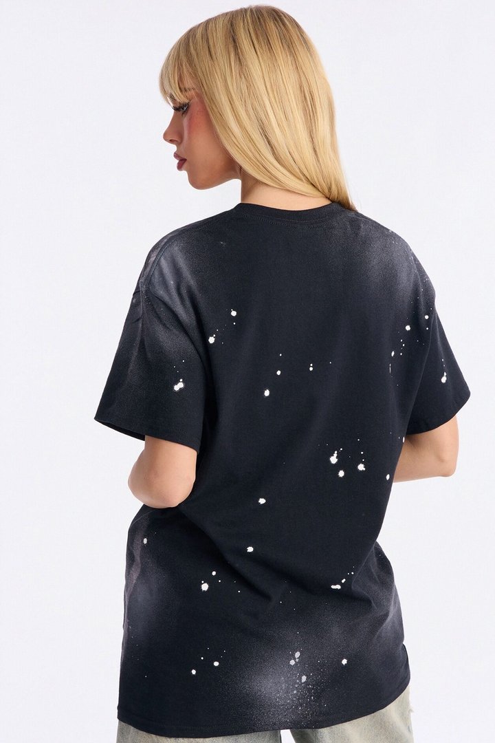 Betty Boop Paint Splatter Tee - Black Wash