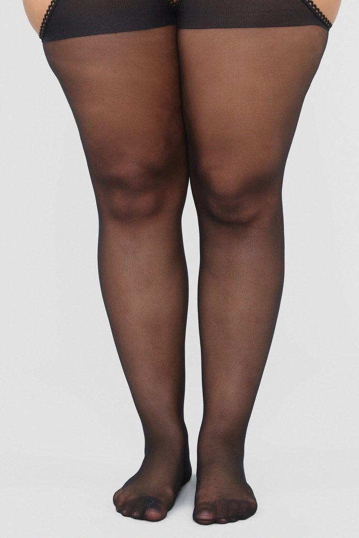 This Way Or That Way Garter Tights - Black