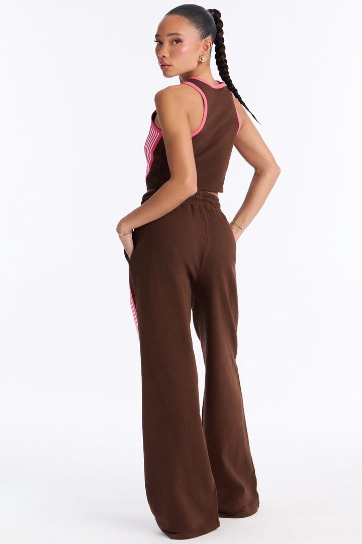 Varsity Babe Pant Set - Chocolate