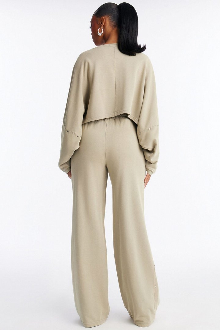 Charlie Washed Studded Pant Set - Sage