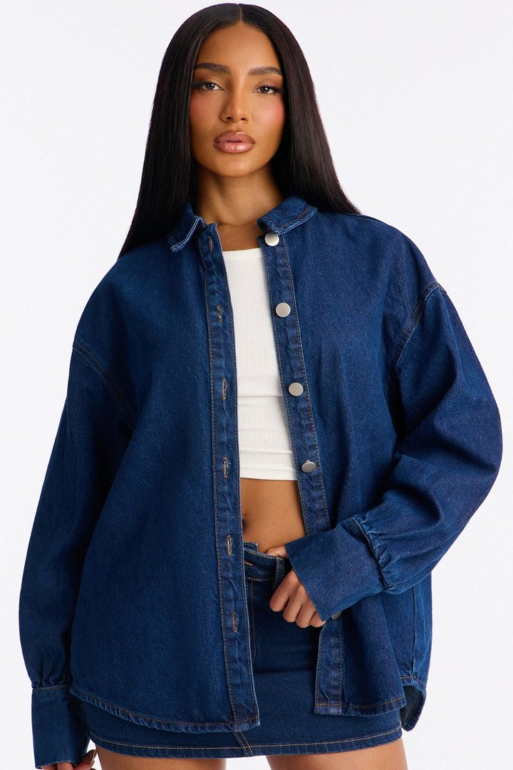 Myra Oversized Denim Shirt - Indigo