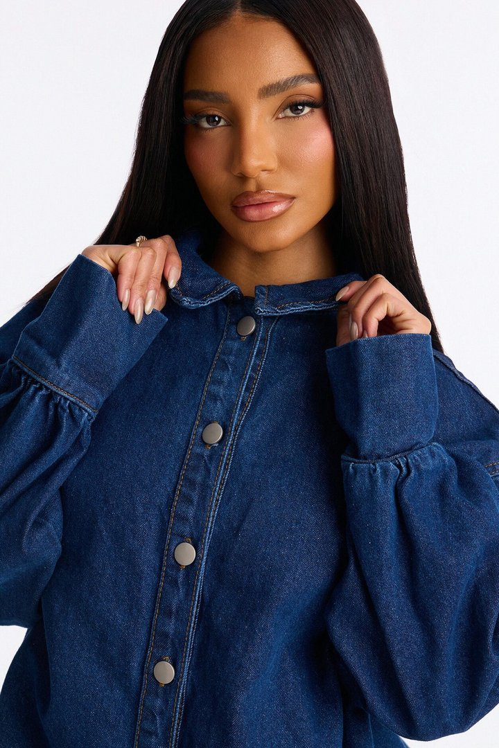 Myra Oversized Denim Shirt - Indigo