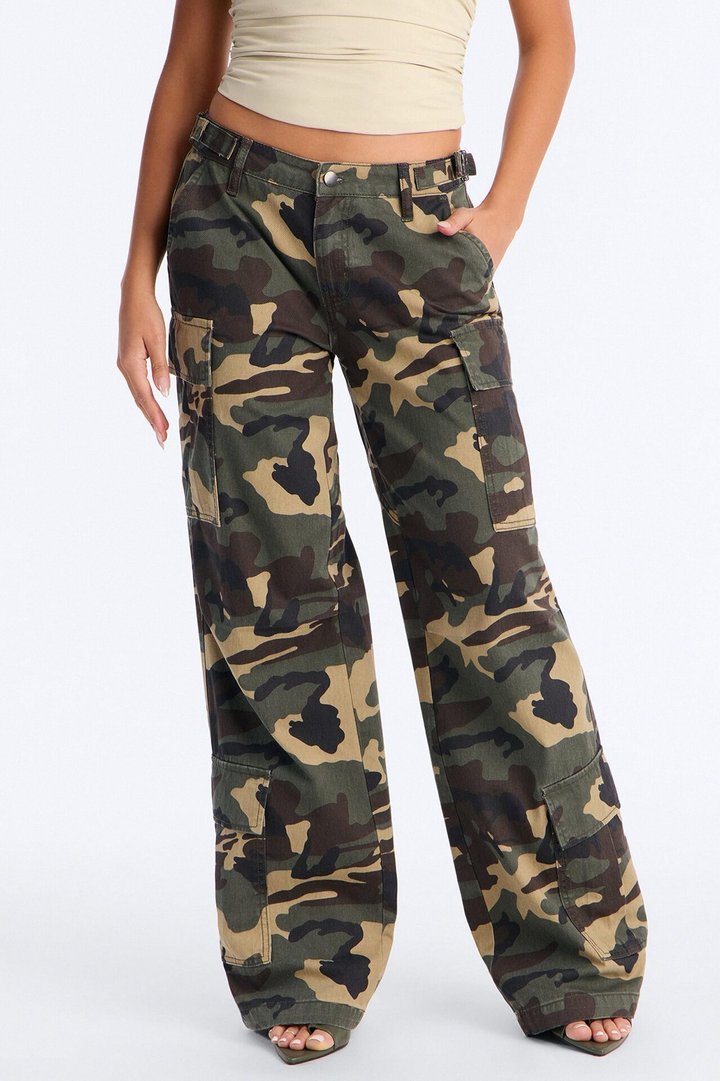 Hide Out Low Rise Camouflage Cargo Pant - Camouflage